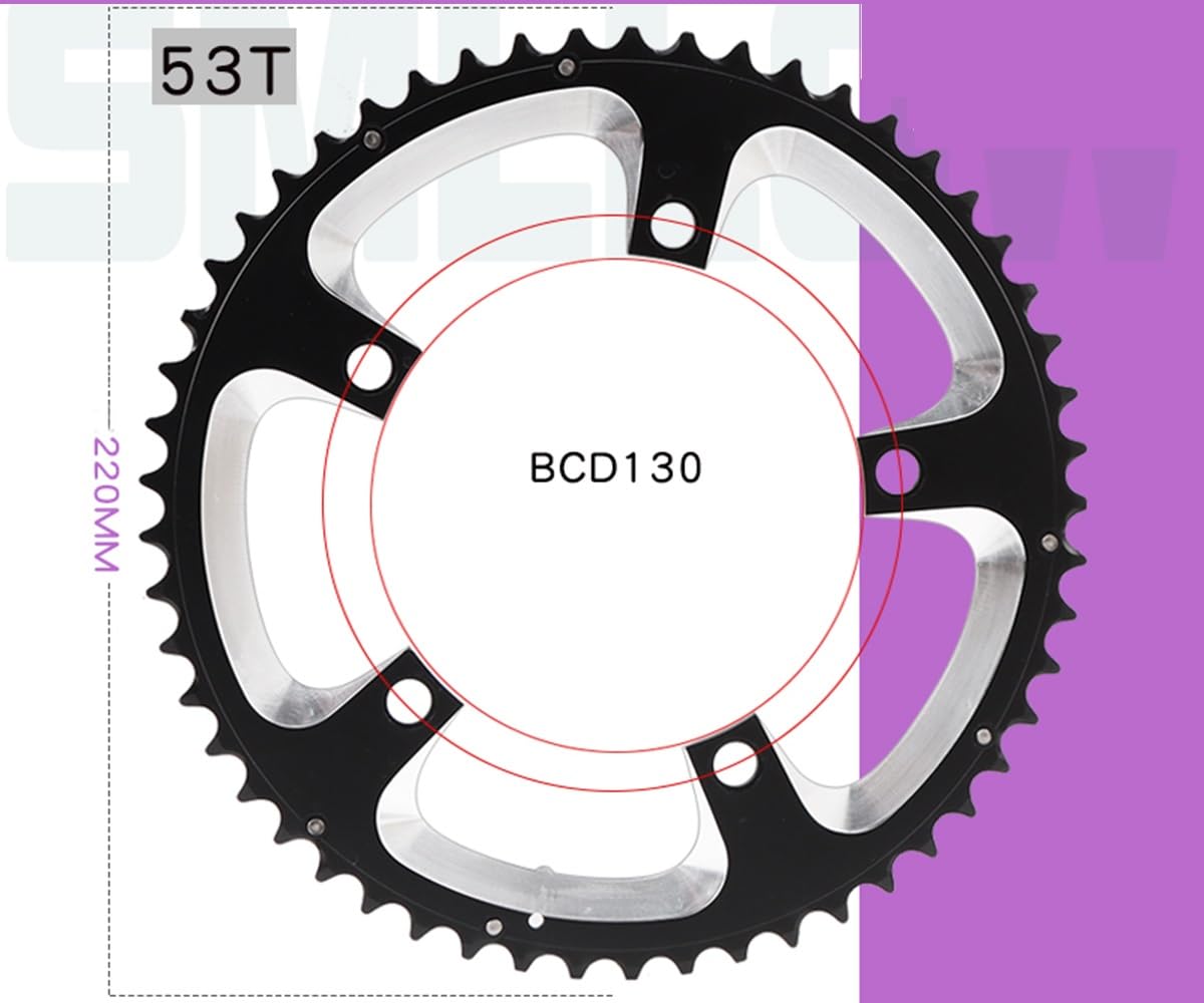 Zestaw korby drążonej do roweru wyścigowego 170 mm 130 BCD 39 do 53 zębów okrągła pojedyncza tarcza łańcuchowa aluminium do 8- i 11-rzędowych 5 otworów