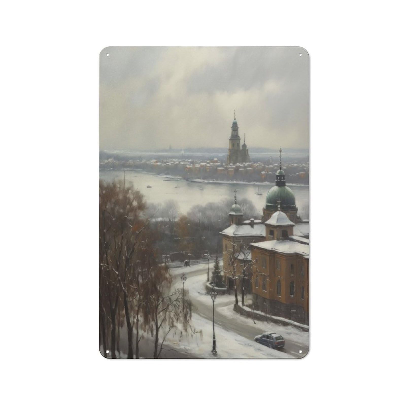 Junmoney Stockholm Sweden Retro-Style Tin Sign 30X20cm For Dining Room Or Kitchen, For Kitchen Wall Decor Lovers