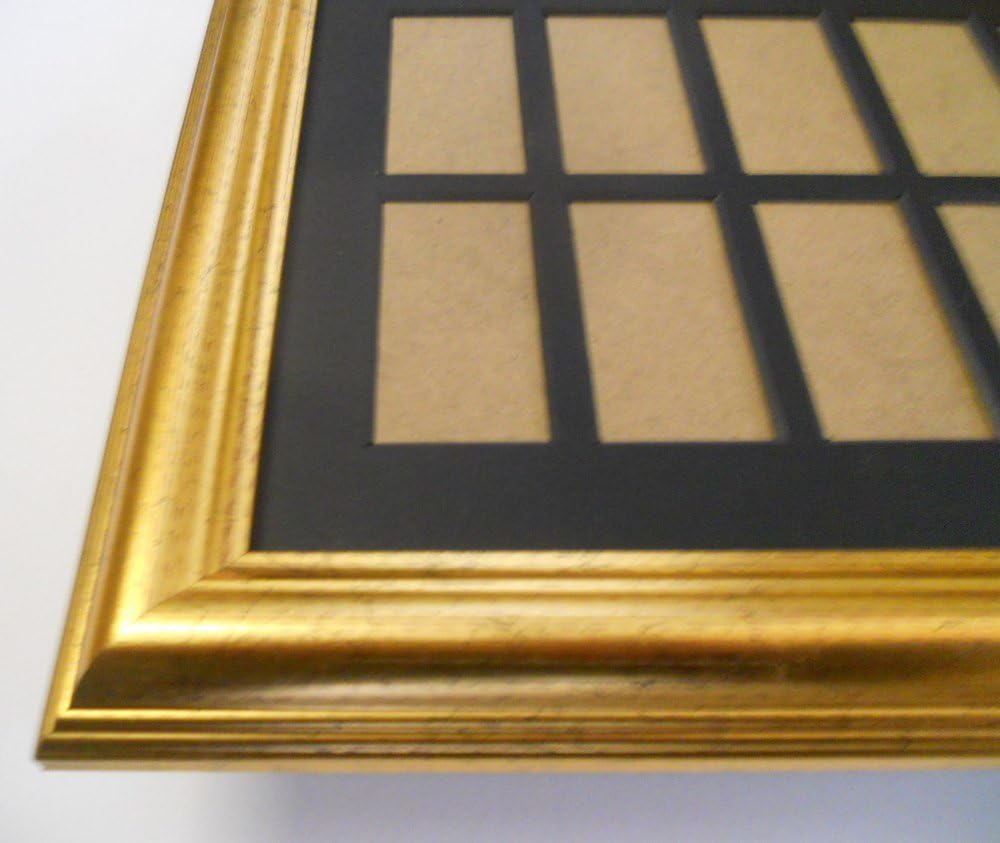 Cigarette Card Framing Kit with Gold frame, 15 Standard cards by Moonshine Framing