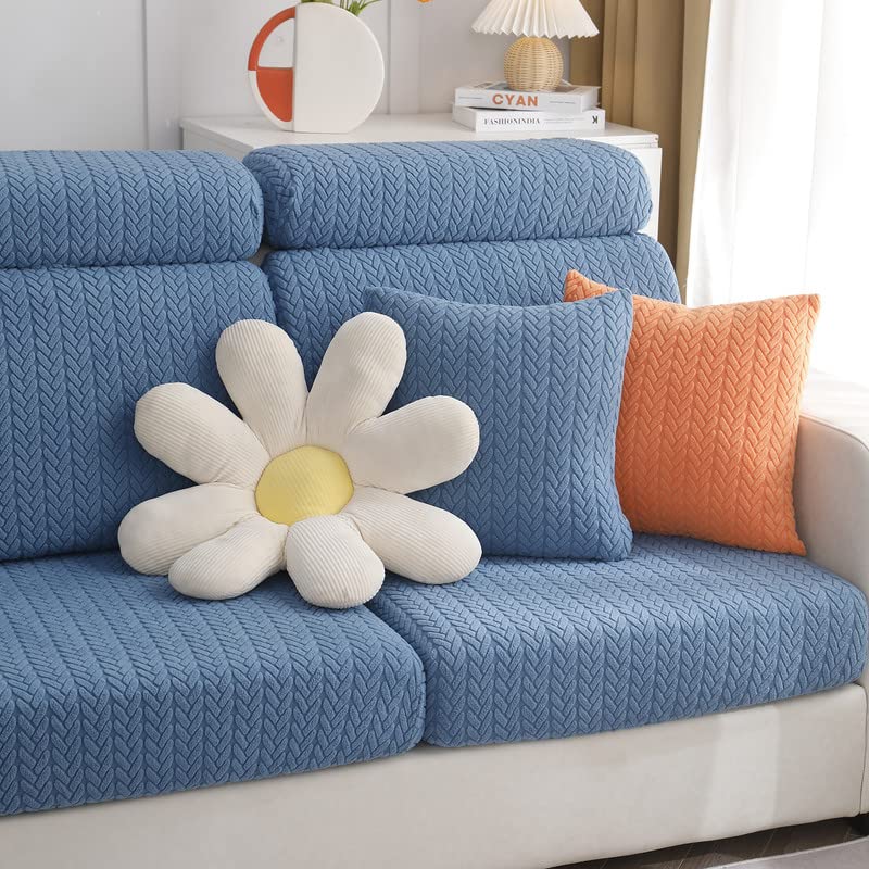 Topchances Soft Stretch Throw Pillow Covers (Blue, 45 x 45 cm/1PC) — image 1