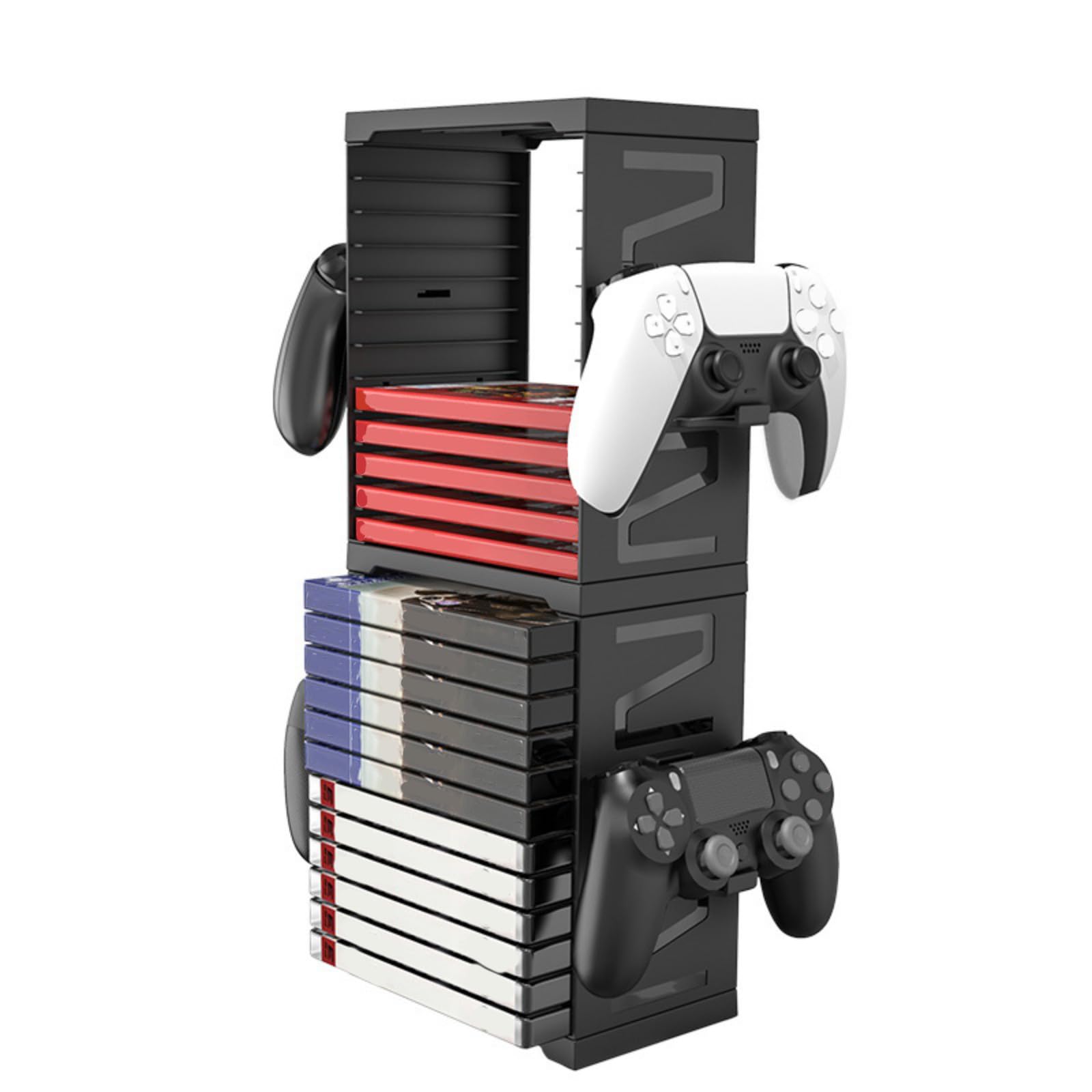 Support vertical pour équipement de jeu pouvant contenir 24 disques + 4 manettes ou écouteurs pour les amateurs de P5, P4, X1X/X1S