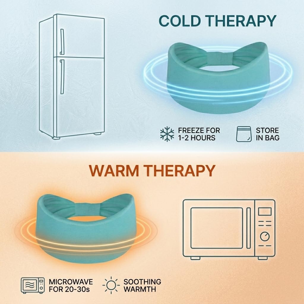 Crimmy Migraine Relief Cap, Headache Ice Pack Headband, Cold Face Eye Mask — Amazon image 5