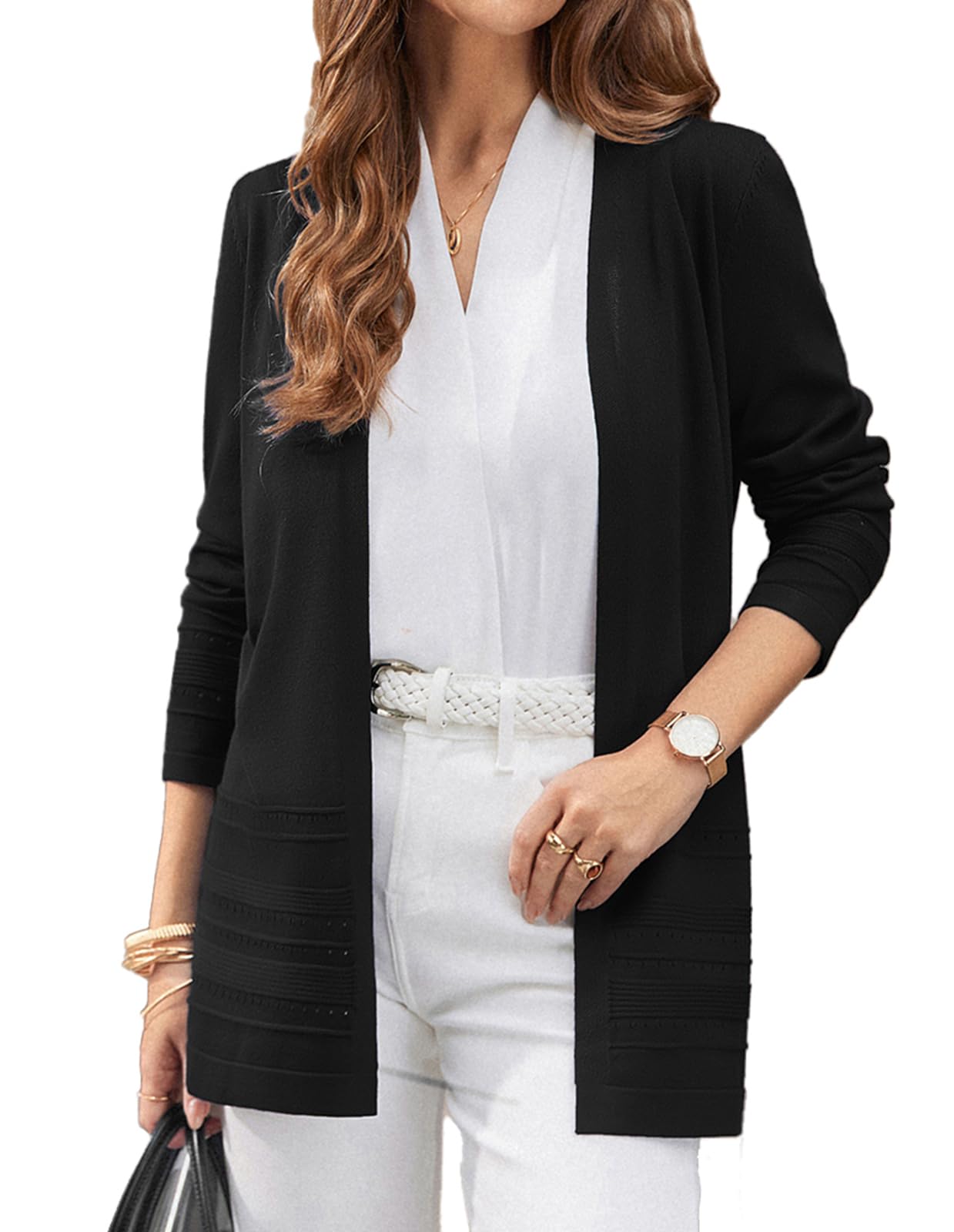GRACE KARIN Women Long Cardigan Lightweight Spring Cardigans Long Sleeve V Neck Open Front Sweater 2026