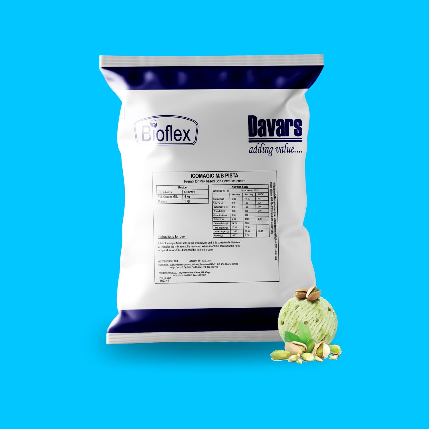 Davars Ico Magic M/B PISTA-1 kg Ice Cream Mix Powder, Ice Cream premix powder, Softy Premix powder||For Tasty & Delicious Ice Cream (B0D3QPMQXG) Amazon Price History, Amazon Price Tracker
