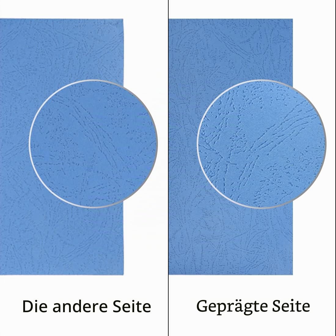 RAYSON Einbanddeckel, LeatherGrain-Ledernarben-Deckblätter, A4, Blau, 100 Stück