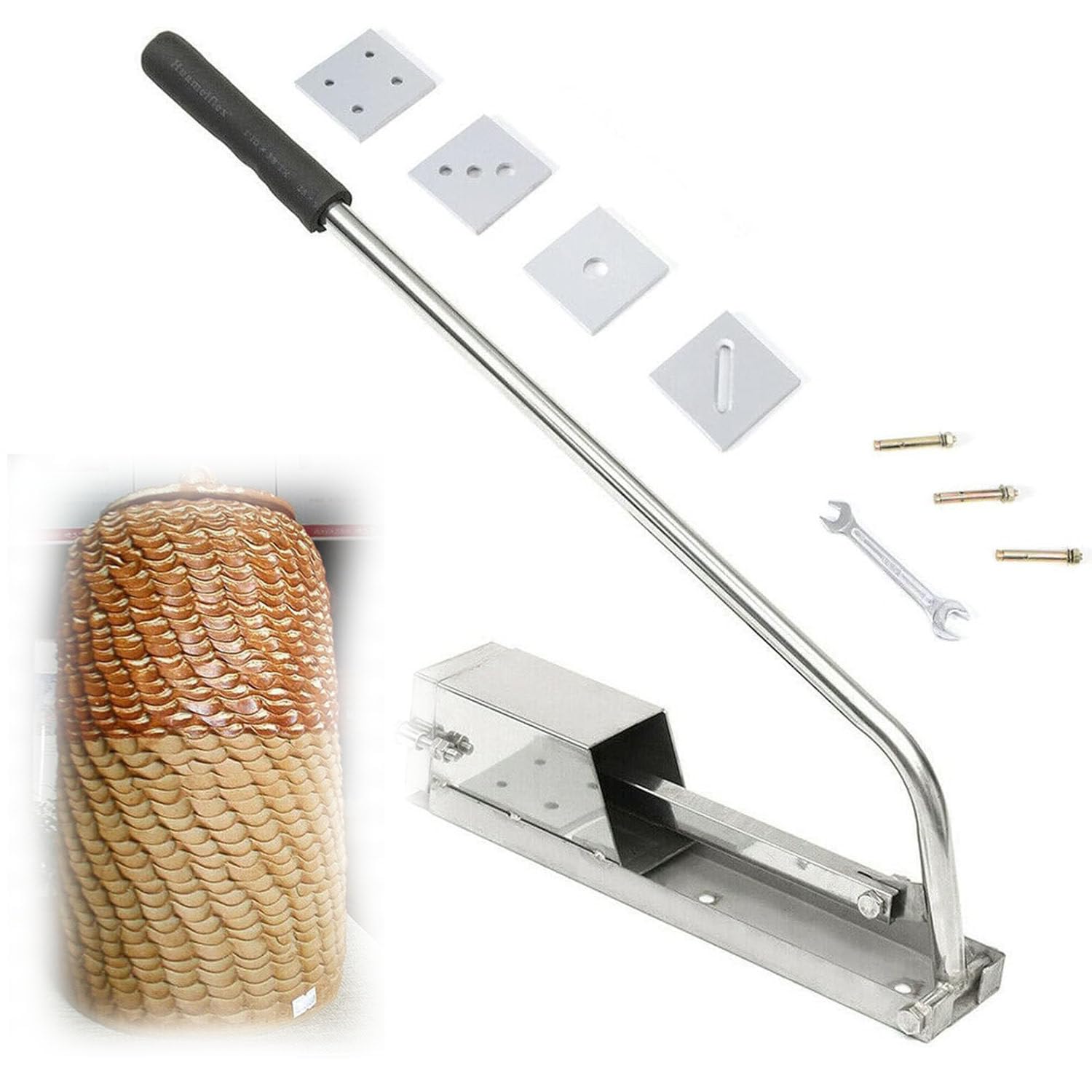 IUokLU Stainless Steel Clay Extruder, with 4 Modules, Stainless Steel Clay Extruder with Handle, Extruder Craft Cutter, for Pottery Mold Ceramic Soft Clay Extrusion Mud Machine Tool