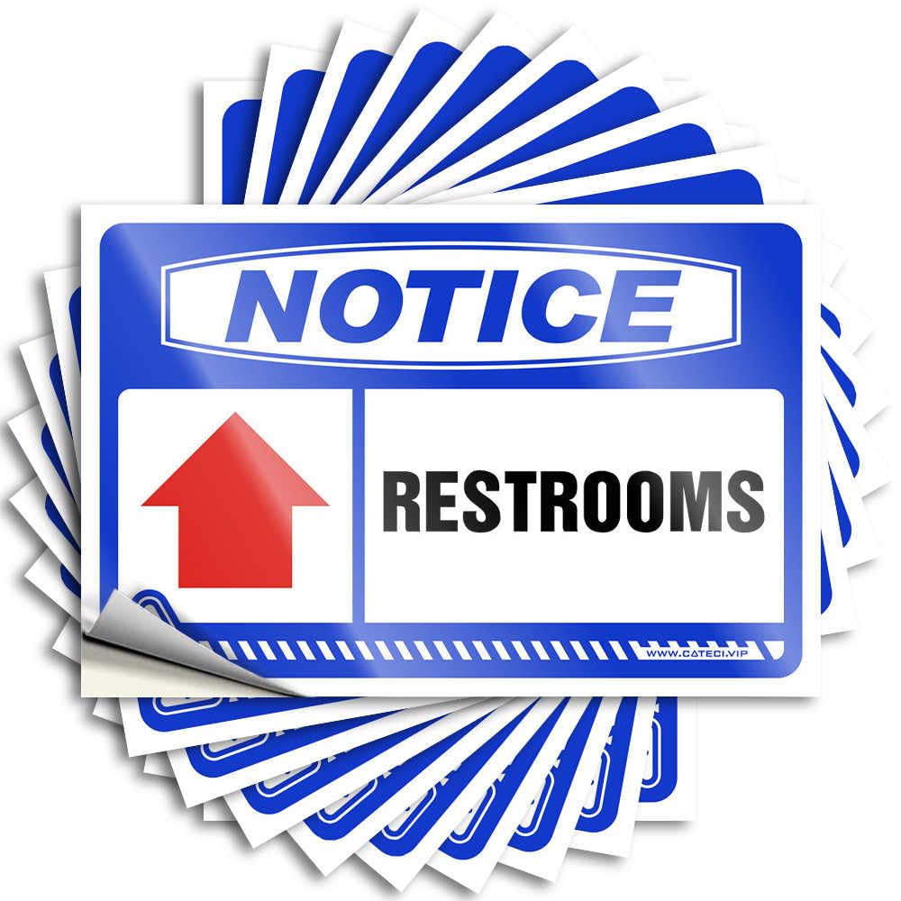Aesthetic, Decal Bumper Notice Restrooms [up Arrow] | Texas The Room Decorations(8X12CM)
