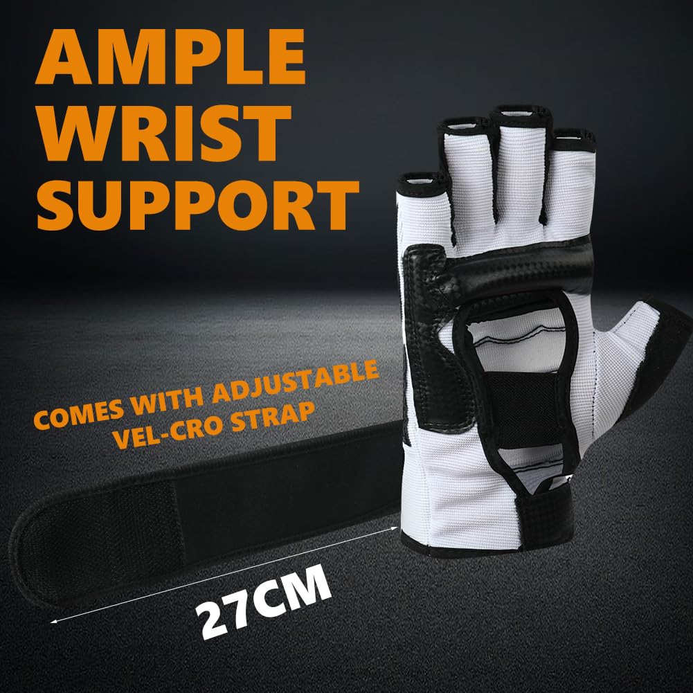 Flintronic Guantes MMA Entrenamiento Cuero Grappling Ventilada Palma para Muay Thai Kick Boxing