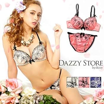 Amazon | ノーブランド品 蝶柄刺繍サテン チャーム付SEXY