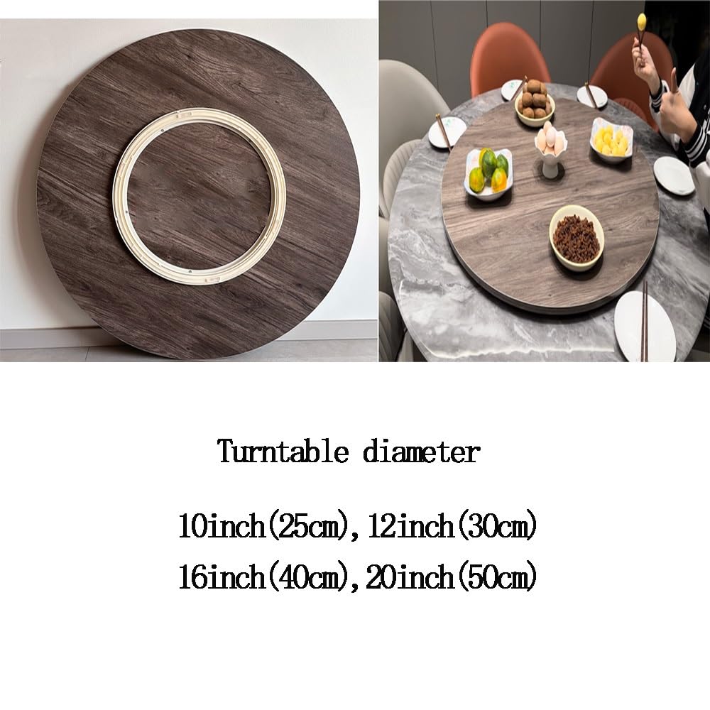Plateau tournant en bois de 25 cm – Plateau de service rotatif en chêne massif, planche à manger grise de 25,4 cm, idéale pour la maison et la cuisine, parfait pour la climatisation et les apéritifs