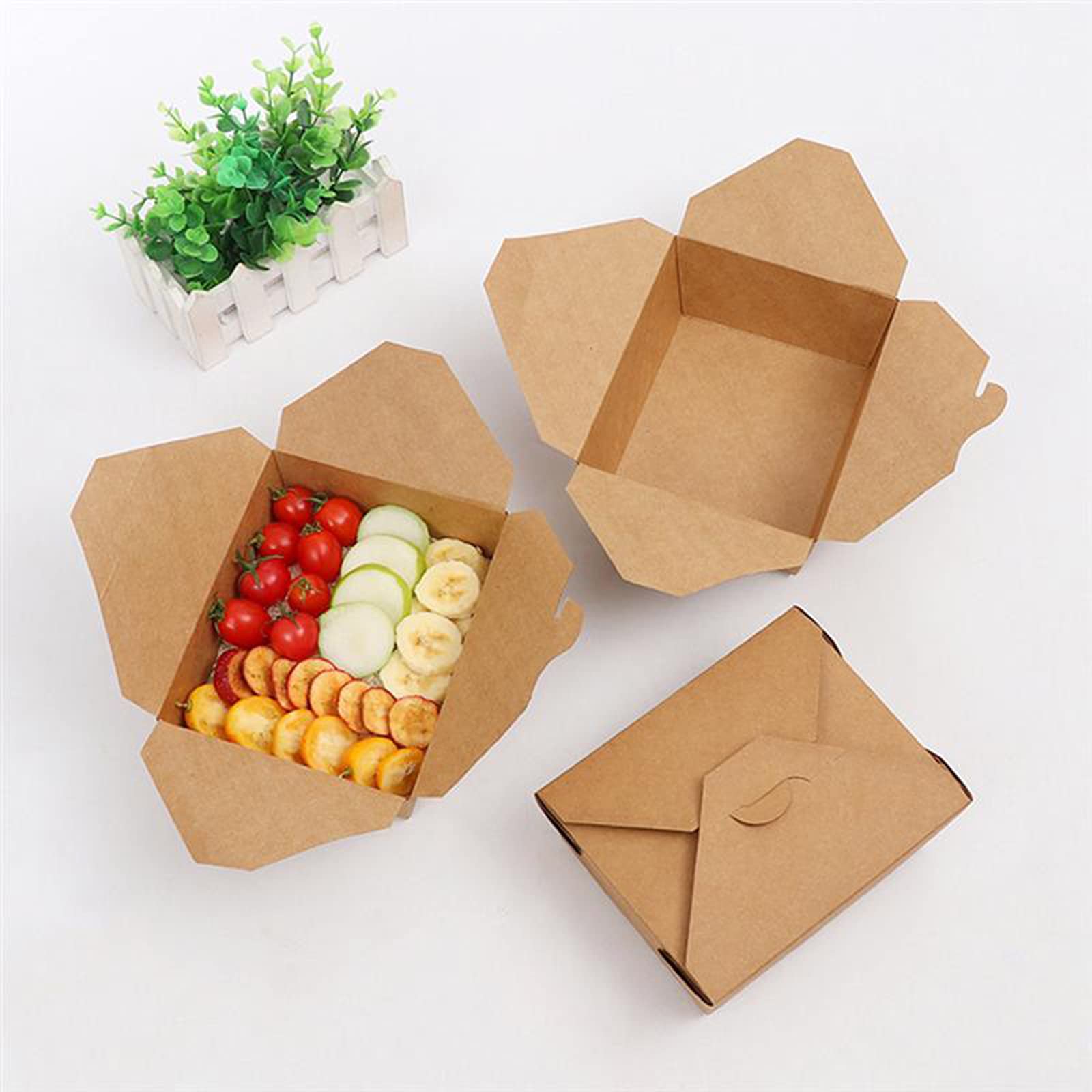 AIZYR Scatola per Fast Food in Cartone da asporto - 20 Pezzi Scatola da Pranzo USA e Getta Ecologica Contenitori per Alimenti a Prova di perdite per Restaurant Home,2000ml
