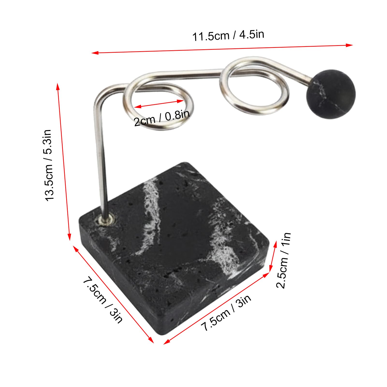 Wakects Portaspazzolino, Organizer in Acciaio Inossidabile, Base in Finto Marmo, Accessorio da Bagno Compatto per Piccoli Spazi (BLACK)