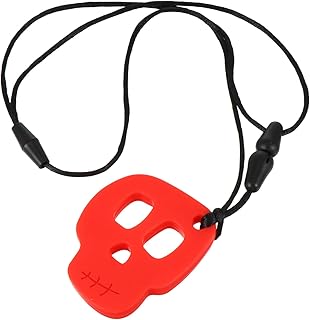 GARVALON Colar De Mordedor Infantil Ajudas Motoras Sensoriais Chupetas De Bebê Mordedor De Silicone Chupeta De Bebê Brinquedos Para Bebês Colar De Mastigar Crânio Aparelho