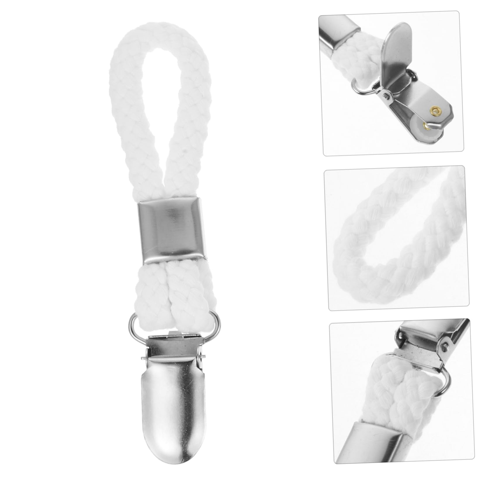 Cabilock 5sets Towel Clips Hangers with Rope Loops Clips for Kitchen Bathroom and Laundry Versatile Hanging Hooks for Towels Socks and Items 4pcs*5