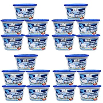 ANSIO Dehumidifier 500ml Pack of 20 Condensation Remover Moisture Absorber Dehumidifiers for Damp, Mould, Moisture in Home, Kitchen, Wardrobe, Bedroom, Caravan, Office, Garage, Bathroom, Basement