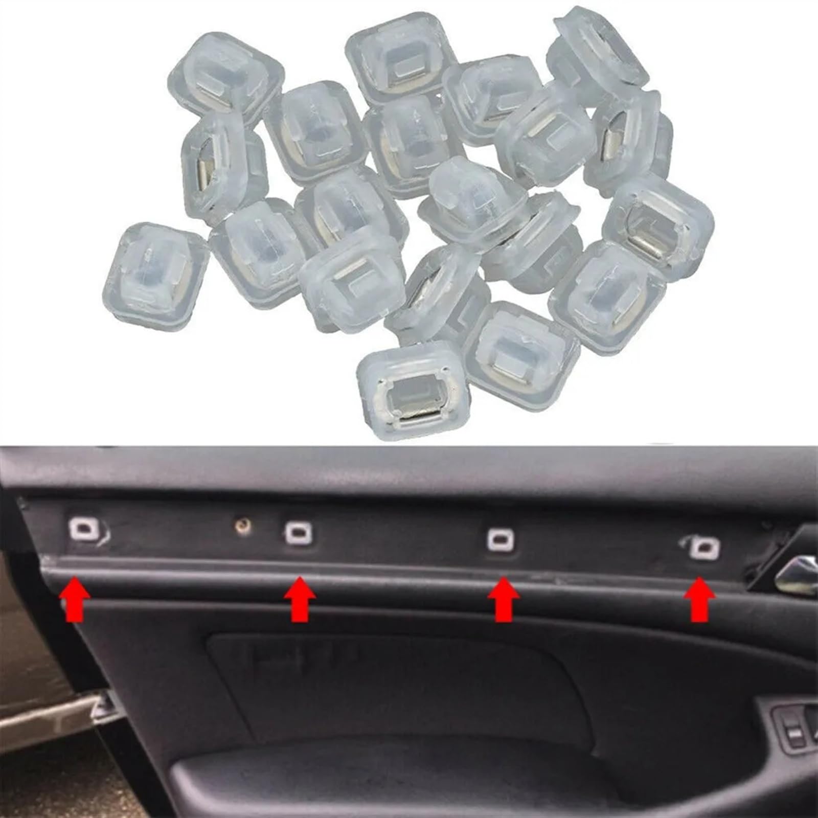 Lot De 20 Clips De Fixation En Nylon Pour Moulure De Porte BMW E46, E90, E91 - Références 07149158194 / 51418215806