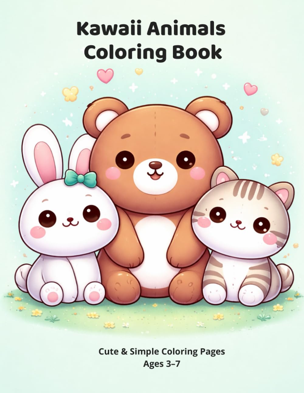 Kawaii Animals Coloring Book: Cute & Simple Coloring Pages (Kids Learning Activity Books)