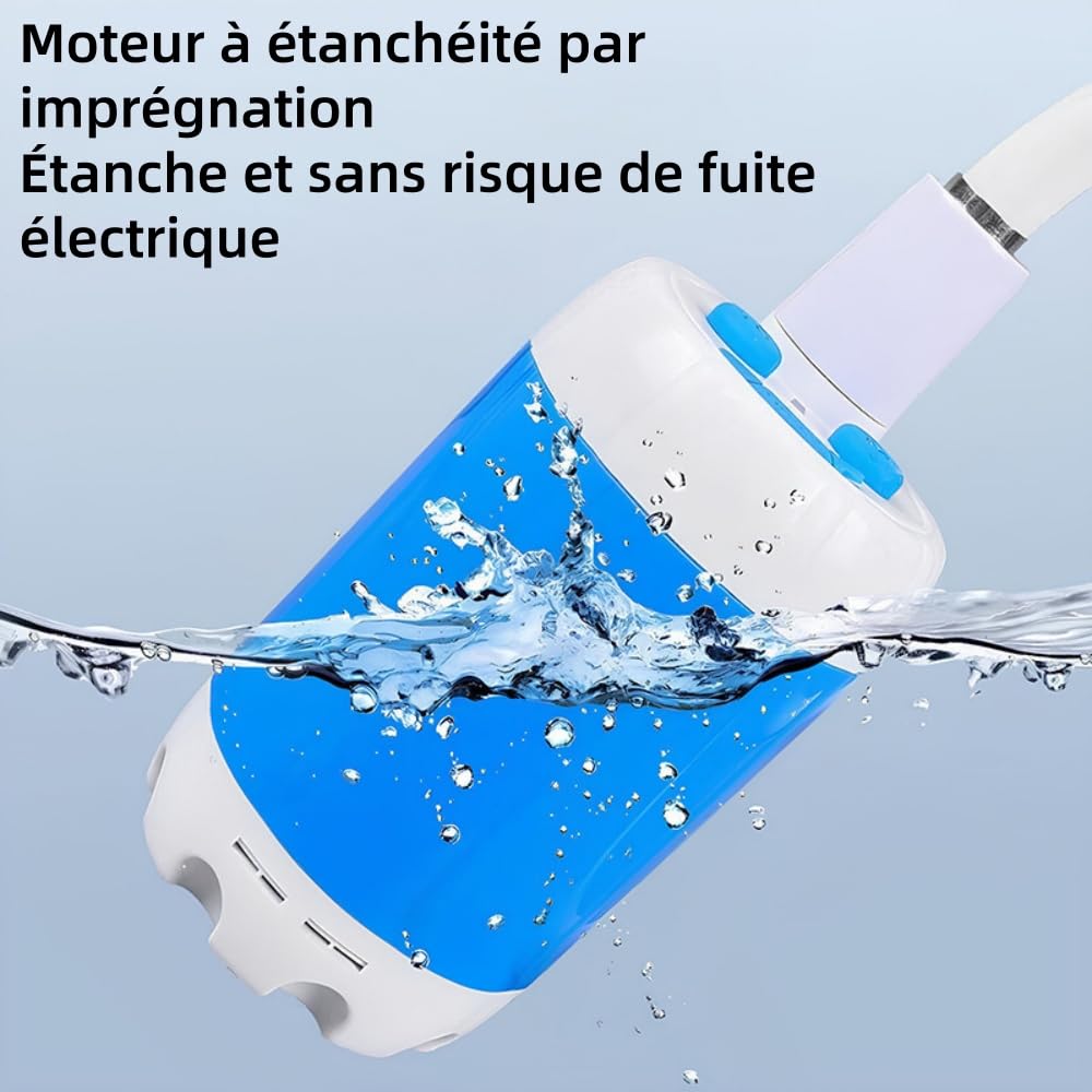 cozidia Douche de camping mobile avec pompe à eau rechargeable, pommeau de douche portable léger pour camping, randonnée, plage, entretien jardin et lavage voiture