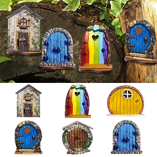 6 peças porta miniatura de árvore de jardim de fadas porta em miniatura fadas porta de fadas porta de casa pequena crianças mini presente jardim de fadas em miniatura exterior de decoração ao ar livre..