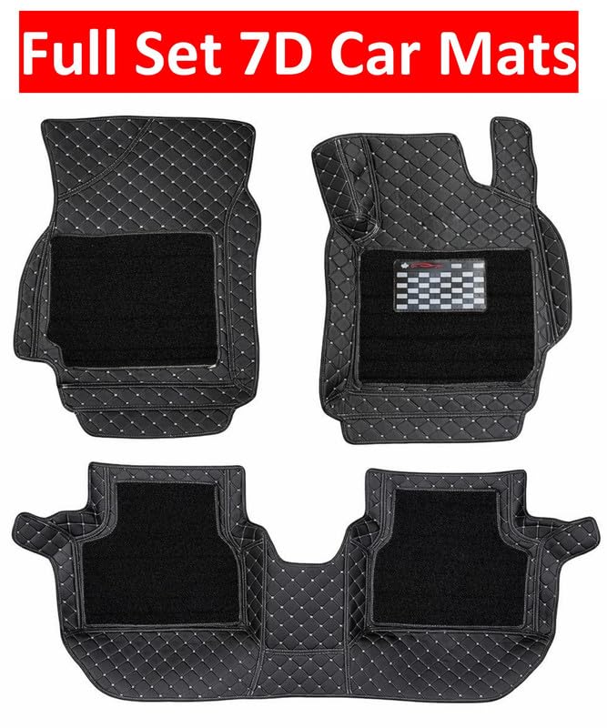 Image of SINEX Premium 7D car mat Full Mat for Hyundai Venue (Model : 2025-2026) || Luxury Leather Double Car Floor Mat Complete Set || 100% Waterproof and Washable || Color :Deep Black