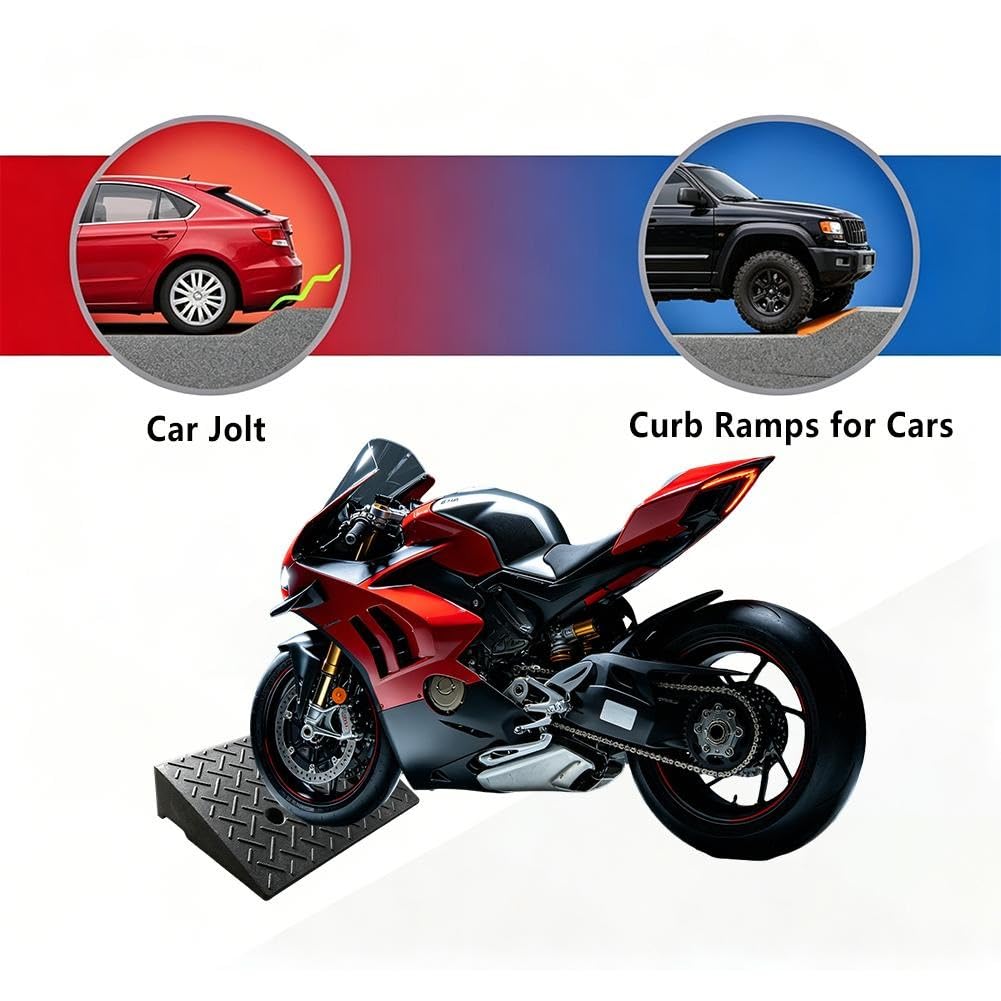SOYDAN Rampa de Bordillo 50 x 32 x 12 cm, Rampas para Coches 12 cm Alto 1 Unidades Antideslizante Ayuda para el Acceso para Calzadas Aceras Motos Scooters