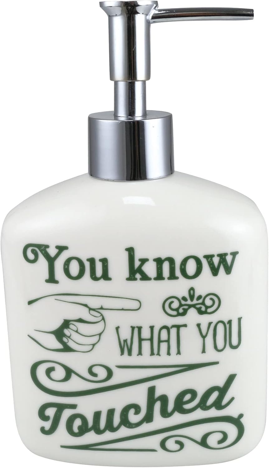 Enesco Our Name is Mud You Know What You Touched - Dispensador de jabón de manos, 12 onzas, multicolor