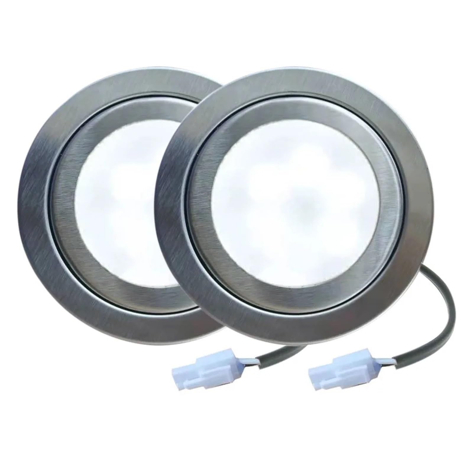 eufeifeiegds 2-teilige 68-mm-Dunstabzugshauben-LED-Lampe DC 12 V 1,5 W Küchenherd-Lichtlampe Schrankschrank-Schrank-Lichtenergie(White 6000K,With SM Connector)
