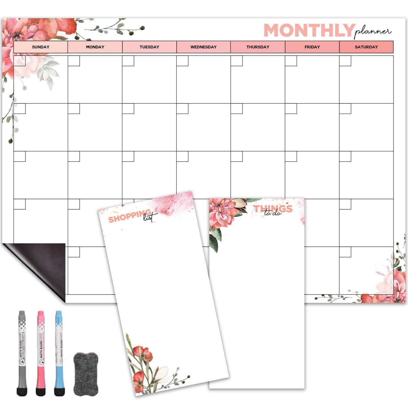 buy-magnetic-calendar-for-refrigerator-floral-set-of-3-magnetic-dry