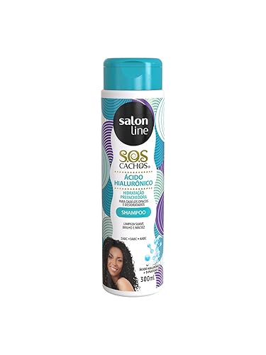 Salon Line - Linha SOS Cachos (Acido Hialurónico) - Champú Hidratante de 10.1fl oz - Colección (SOS Curls (ácido hialurónico) - Champú hidratante de