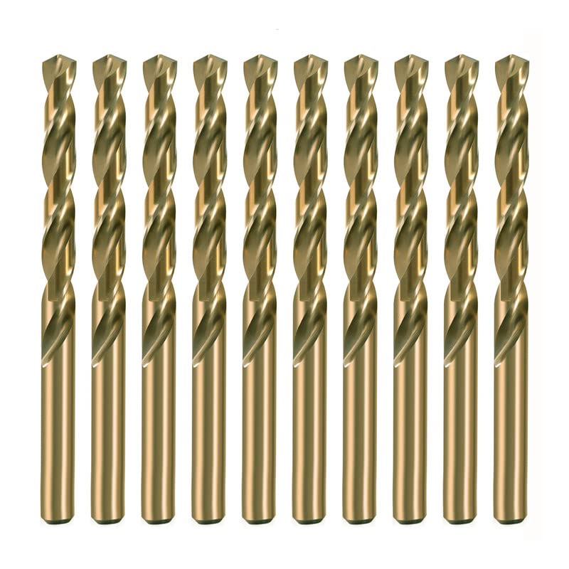 Cobalt Drill Bit 5/32 in. HSS Co M35 Jobber Length Twist Drill Steel Metal-10Pcs