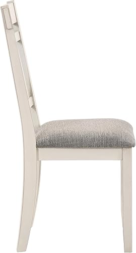 Miniatura 4 de New Classic Furniture Maisie - Silla auxiliar de madera con asiento de poliéster (juego de 2), color blanco