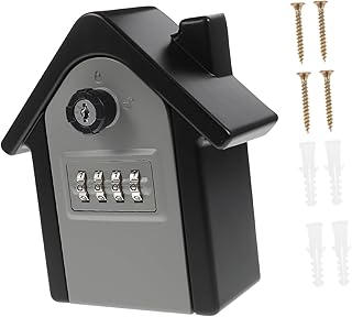 Operitacx Hide A Key Outdoor Key Hider Outdoor Anti- 4 Digit Password Key Box House Shaped Key Lock Box for Outside Wall Mounted Magnetic Key Holder