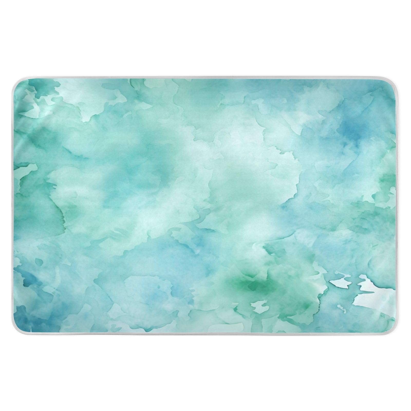 CEBUGI 34” x 52”Washable Underpads Heavy Absorbency Waterproof Incontinence Bed Pads Turquoise Marble Texture Pee Pads for Adults Kids and Baby