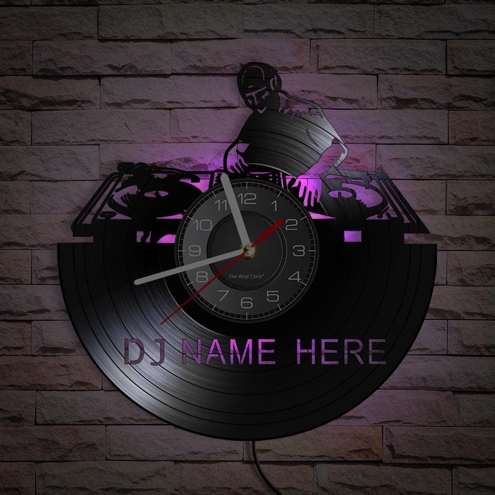 Horloge vinyle DJ personnalisable silencieuse fini le tic tac nocturne agaçant