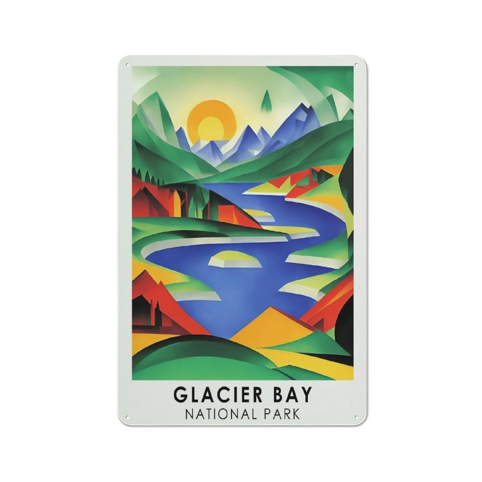 Junmoney Style-20 Metal Sign 30X20cm With Glacier Bay National Park For Workshop Wall, Vintage Decor, For Vintage Wall Decor Fans, For Metal Sign Collectors