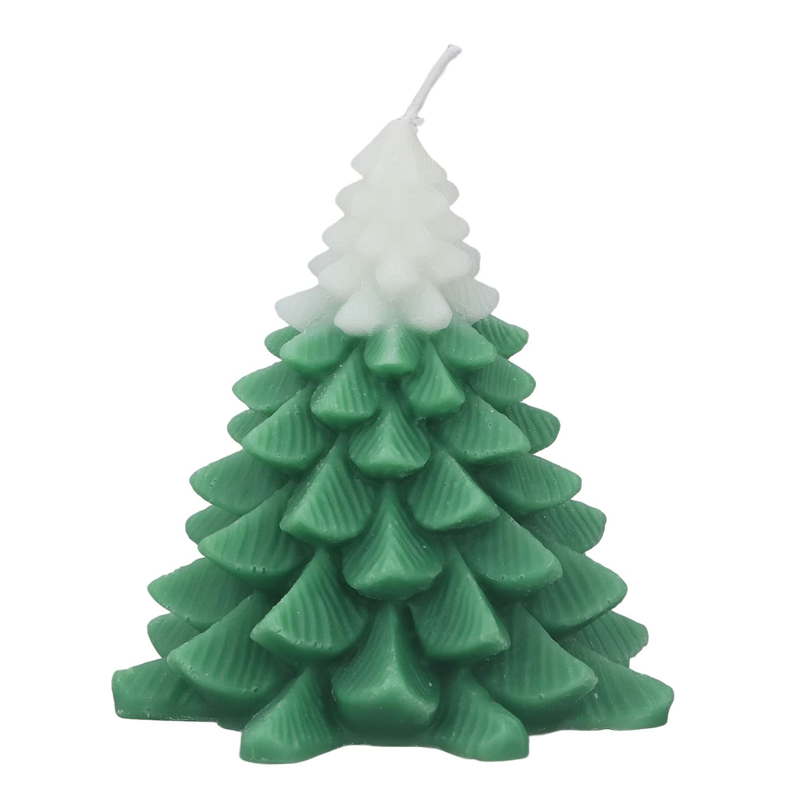 Wax Tree Shaped Candles, Scented Exquisite Xmas Tree Shaped Candles Fastness Long Burning Time for Bedroom for Party(White Green)