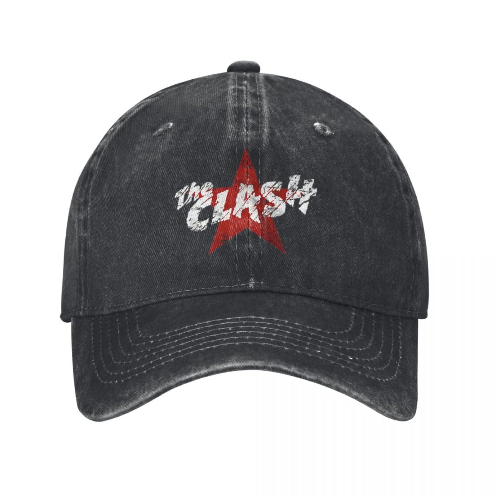 OAAJKOAM The Red Star Clash Unisex Baseball Cap The Clash Band Distressed Denim Hats Cap Retro Outdoor All Seasons Travel Snapback Hat
