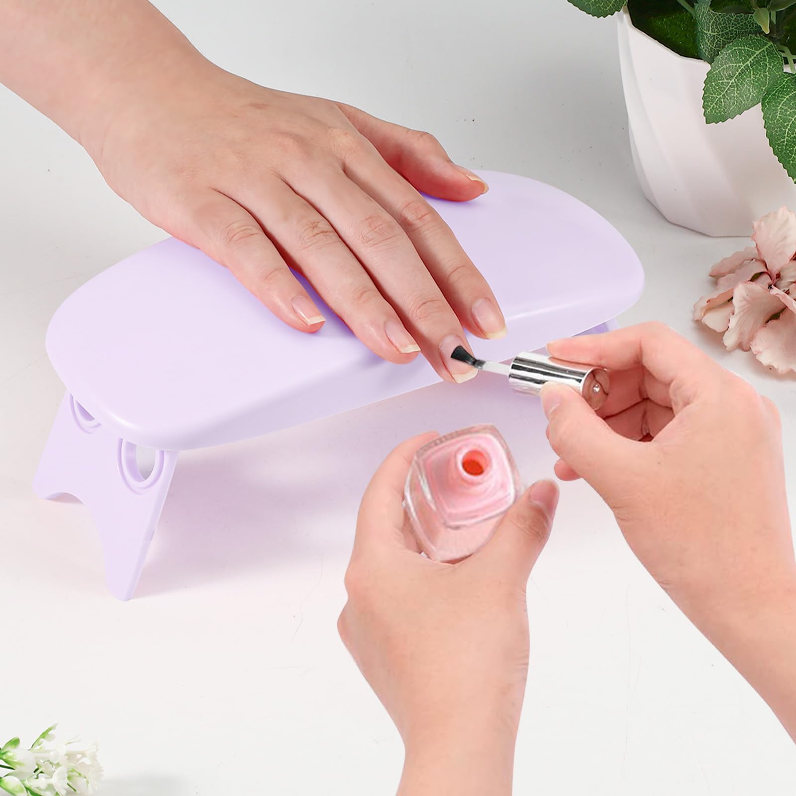 Huakaile Arm Rest for Nails Tech Purple Foldable Manicure Hand Rest Stand Holder - Image 4