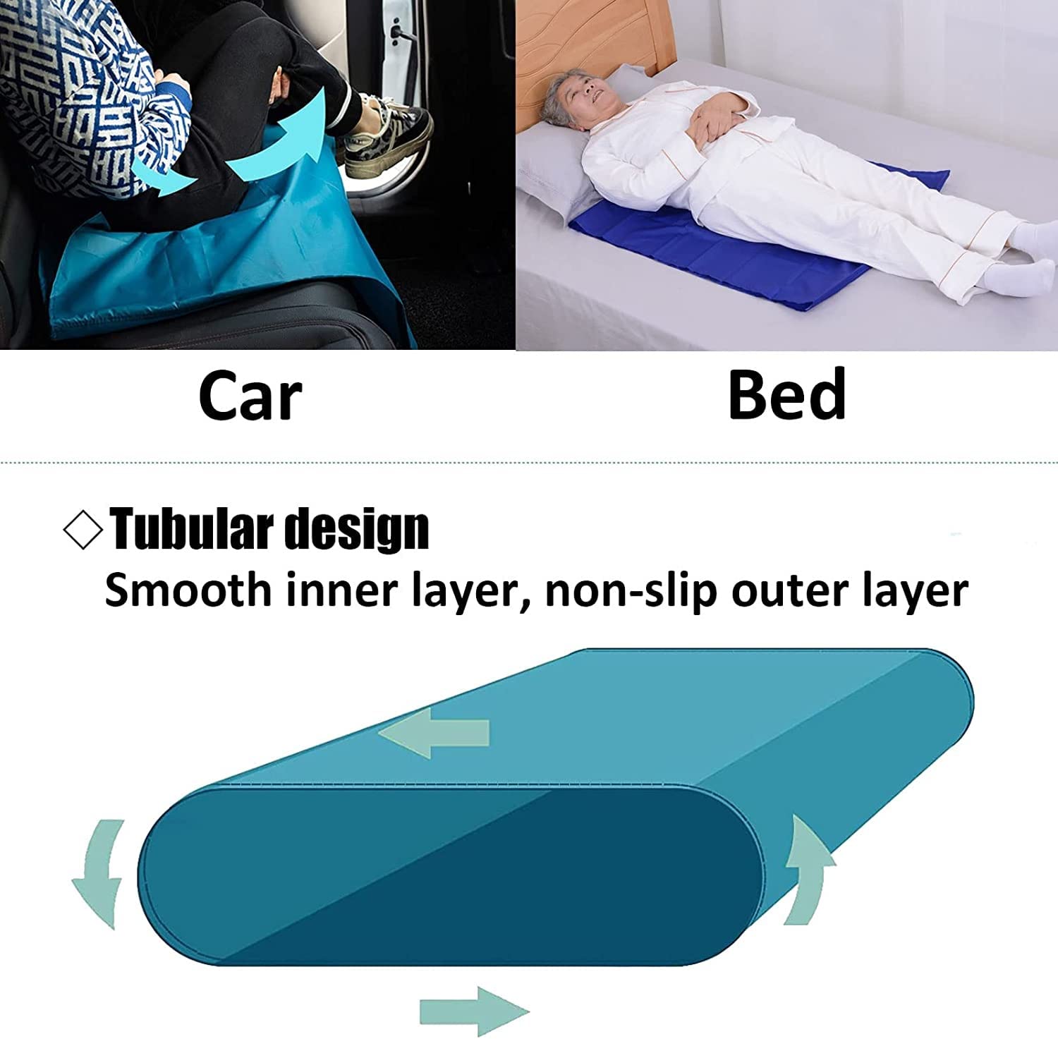 Sábana Deslizante para Personas Mayores encamadas, sábana Deslizante para traslado de Pacientes, Giro y reposicionamiento en la Cama, Lavable y de fácil Secado, para Ancianos y Paralíticos