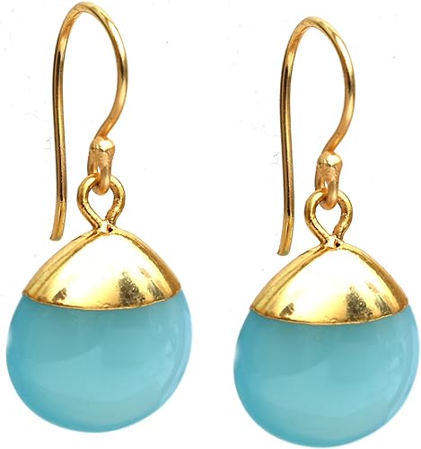 Miniatura 114 de Gempires - Pendiente de gancho de pera natural, pendiente de meditación, joyería hecha a mano, regalo para ella