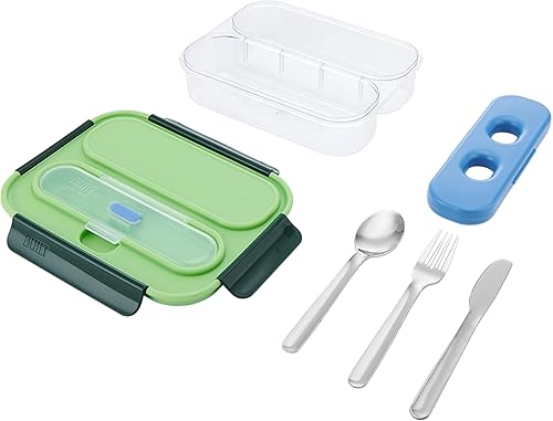 Miniatura 7 de BUILT Bento de plástico y Tritan gourmet de 40 onzas, hermético, resistente a fugas y reutilizable, con cubiertos de acero inoxidable y bolsa de