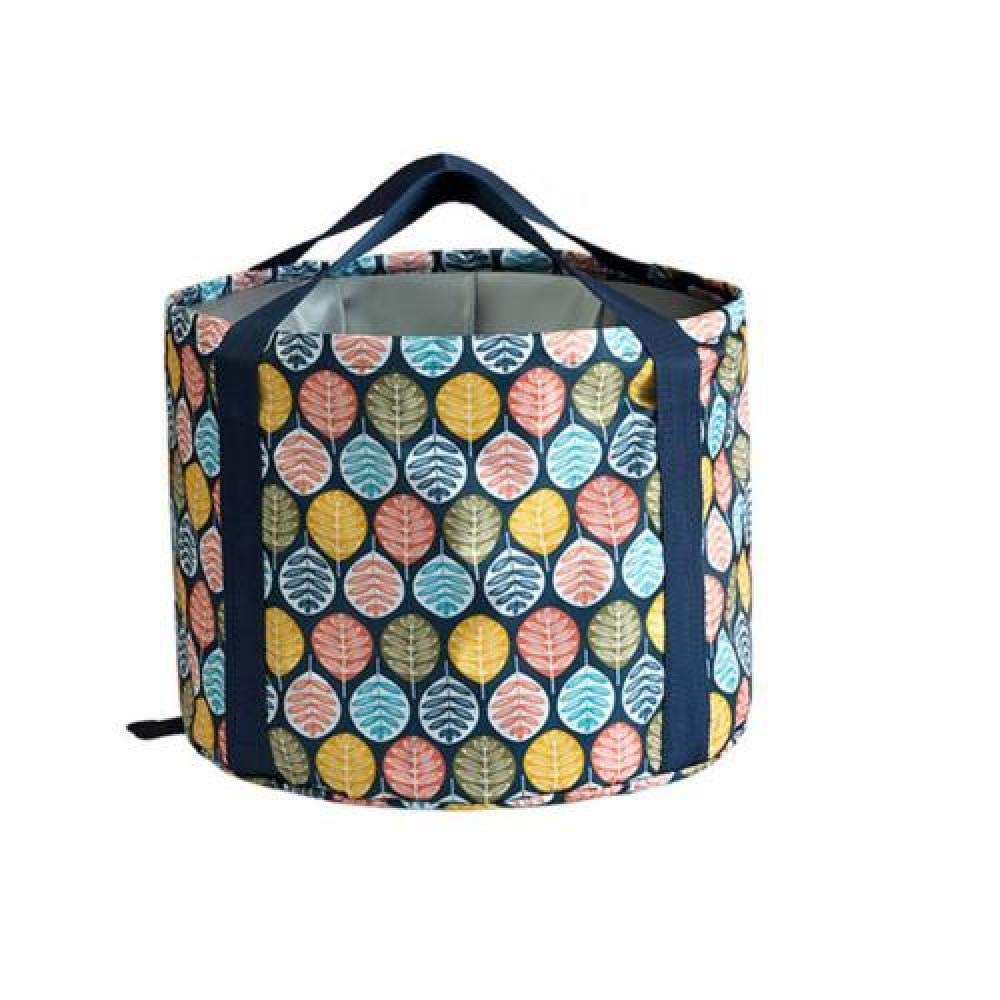 Folding washbasin, Creative Portable Outdoor Travel Foldable Folding Bucket Camping Washbasin Bowl(Navy Blue XL)