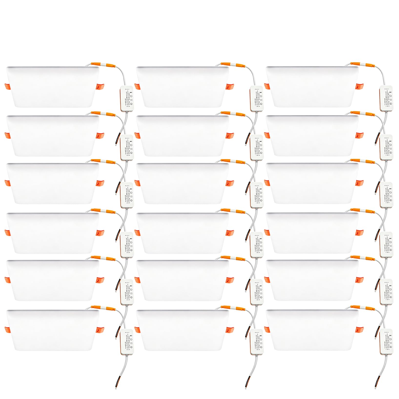 VOGHMOLD 18W Square LED Recessed Light, 720LM Frameless Downlight AC85-265V Spotlights, Cut Φ45-100mm Ceiling Lighting for Office Living Room, 18 Pack