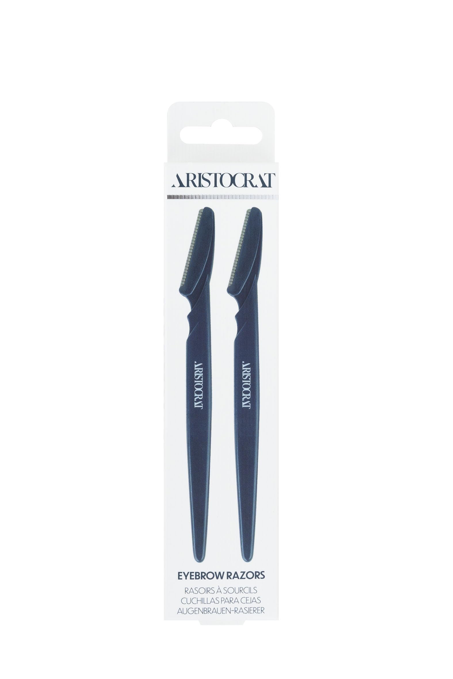 Aristocrat Eyebrow Razors – Men’s Stainless Steel Dermaplaning Blades for Eyebrow, Beard & Facial Hair Grooming, Precision Face Shaver for Men, 2-Pack
