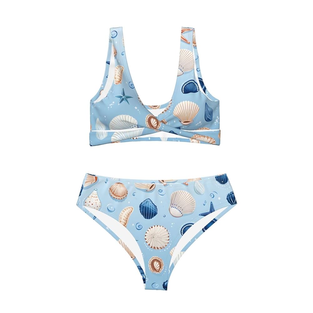 Amazon.com: Womens Bikini Set Seashell Ocean Bathing Suit
