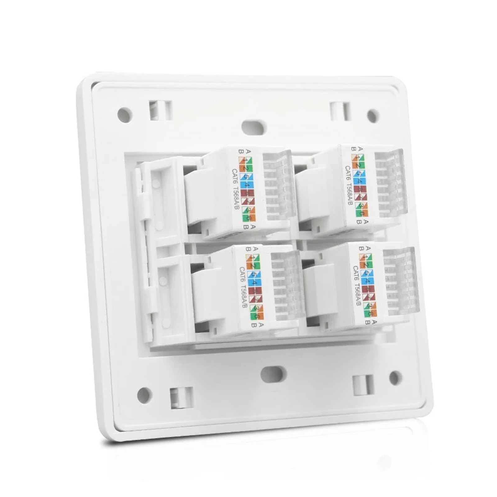 Pannello presa a muro Internet RJ45 a 4 porte di categoria 6 86x86 mm con quattro CAT.6