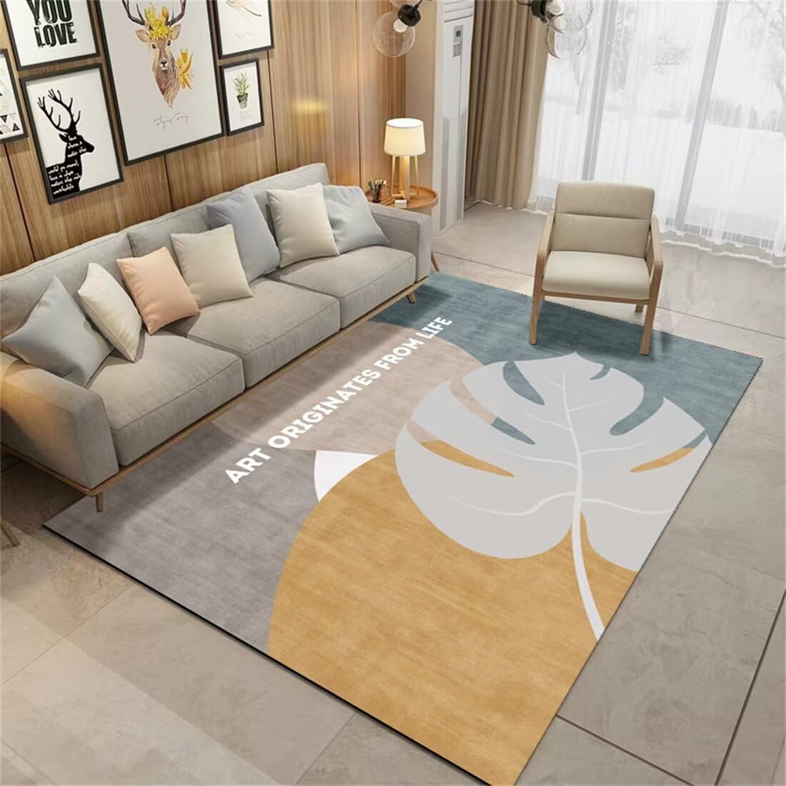 Tapis de salon insonorisé et lavable de style moderne en taille 200X260CM