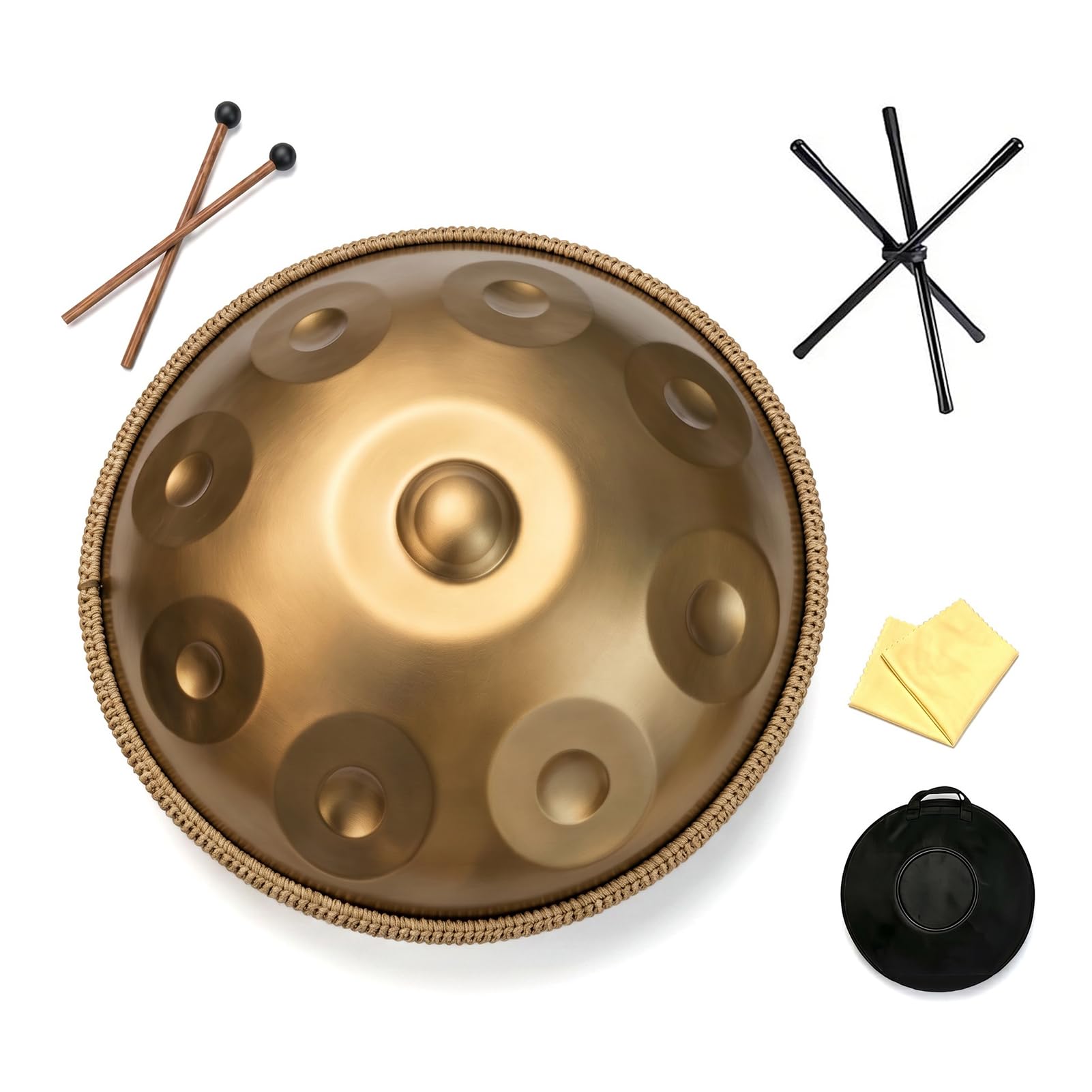 Kadxyan 22 Inch Handpan Drum, 17 Notes Hand Pan Drum, 440hz In D Minor, Steel Percussion Instrument, Durable Stand And Travel Bag, Professional Harmonic For Sound Healing