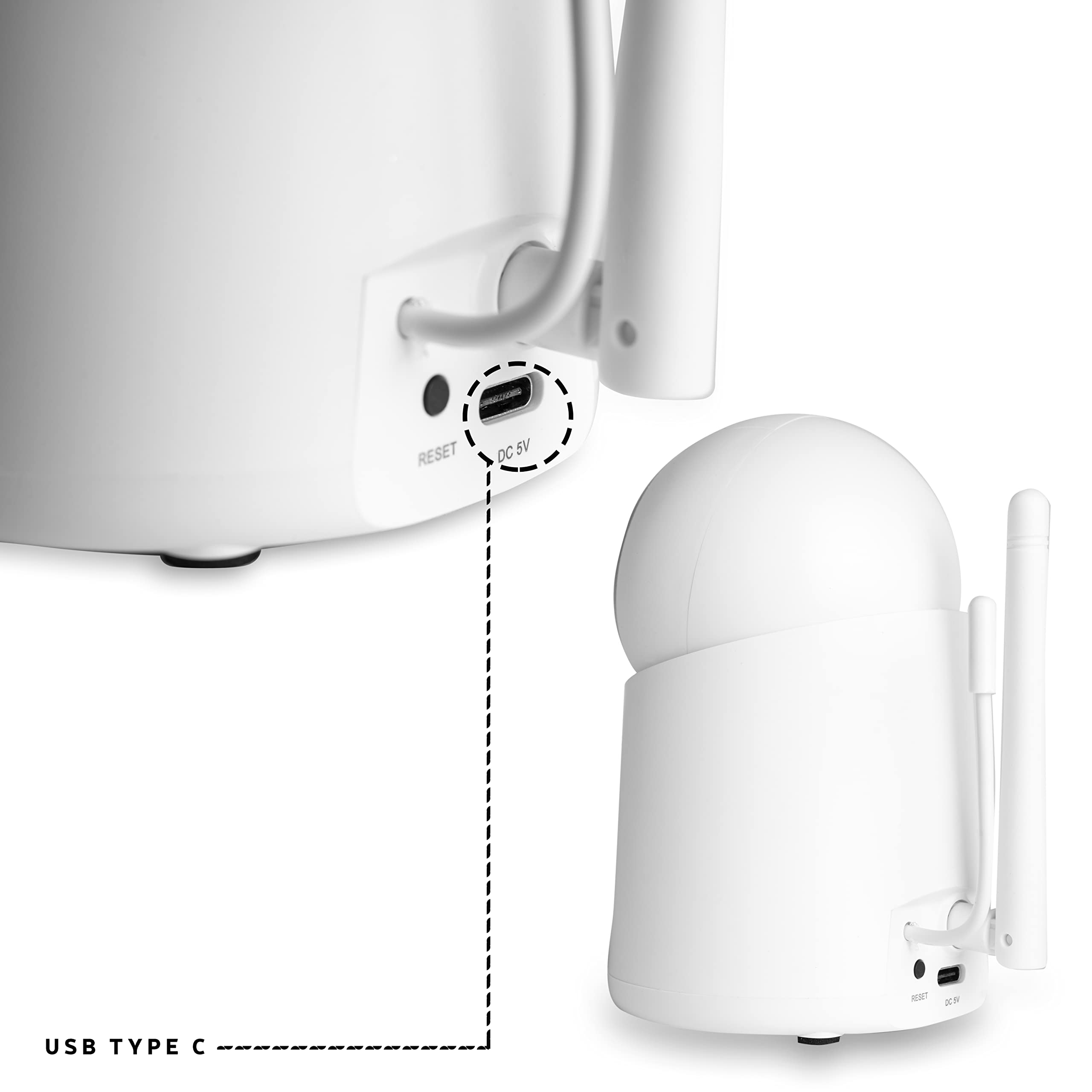 Baby Monitor Video e Audio 5" Senza WiFi Telecamera Neonati HD Visione Notturna Audio Bidirezionale VOX Batteria 3600mAh