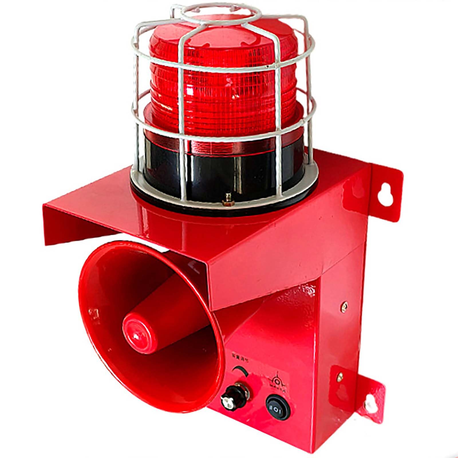 Sirena industrial de alarma de sonido y luz, luz estroboscópica de 130 dB, resistente al agua para fábricas, terminales, seguridad para uso doméstico